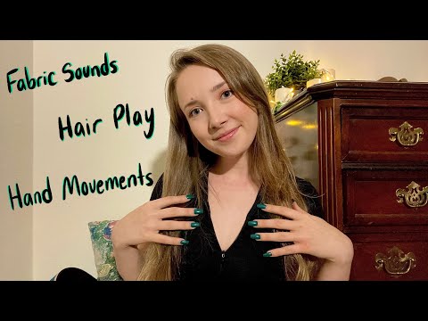 ASMR Fabric Sounds, Hair Play, & Hand Movements ✨💜