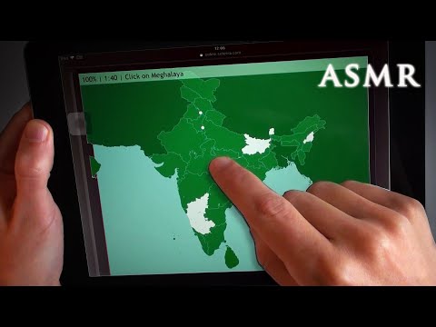 ASMR 1hr Geography Quiz + iPad Tapping | Deep Voice