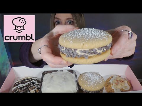 ASMR Crumbl Cookie Review | CINNAMON SQUARE & CANNOLI | Most Creative Cookies Ever! Whispered Eating