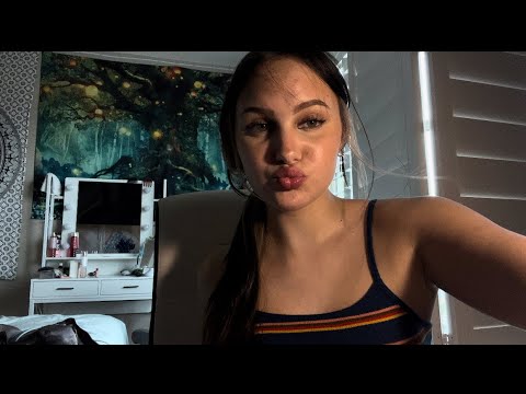 asmr doing your makeup in under 5 minutes ( fast&aggressive, mouth sounds, tapping)