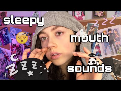 Sleepy ASMR ~ 20 Minutes of Mouth Sounds w/ Music ( lip mouth sounds, inaudible whispering + )