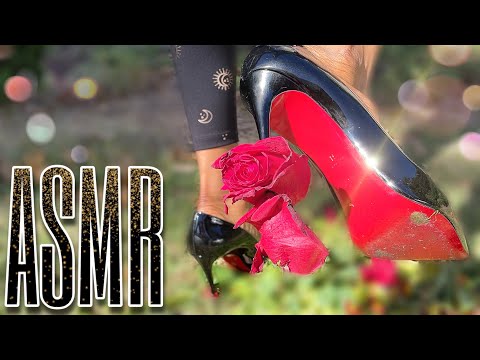 Short Crushing Video 💜Red bottom heels 👠 {flowers, grass, no makeup}
