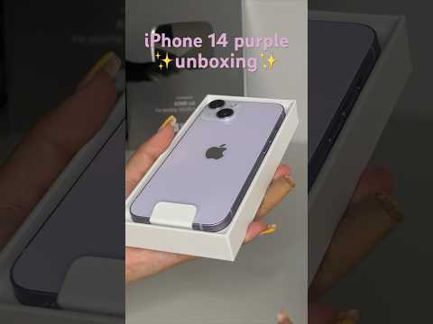 iPhone 14 purple unboxing 💜 #asmr #iphone