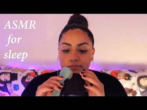 ASMR tapping and brushing you into sleep with tingly blue yeti triggers