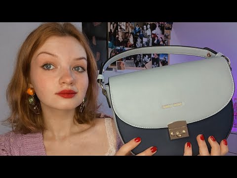 асмр что в моей сумке | шепот | звуки рта | asmr what's in my bag | tapping | mouth sounds