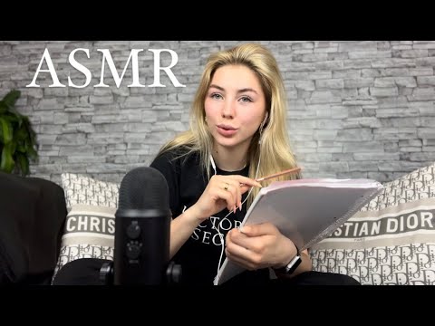 ASMR | Asking you Questions & Writing Sounds ✍🏼 Whispering Interview | Pen & Collegeblock [German]