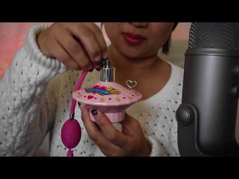 ASMR Perfume Bottle Collection Spraying Tapping Rubbing + Soft Whispers for Relaxation
