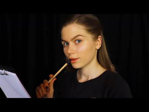 ASMR Drawing Your Portrait. 3D Sketching Sounds Around You. RP, Personal Attention