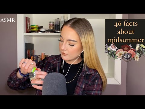 ASMR | 46 facts about Midsummer | with crackling candle, close whisper, cupped whisper, and repeats