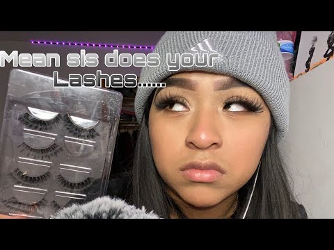 ASMR MEAN SISTER DOES YOUR LASHES!!!!🥴😙😂