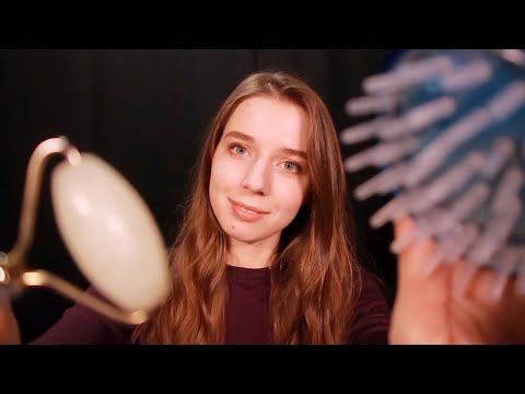 ASMR Taking care of you and calming you down. Head massage. Tuning forks.