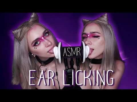 ASMR Ear licking, mouth sounds, kissing, ear eating 30mins | 3dio compilation