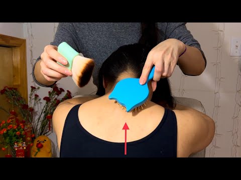 ASMR Nape Brushing + Scratching IN THIS SPOT UP UP UP For GoOsEbUmPS!! SOFT SKIN BRUSHING + Tracing!