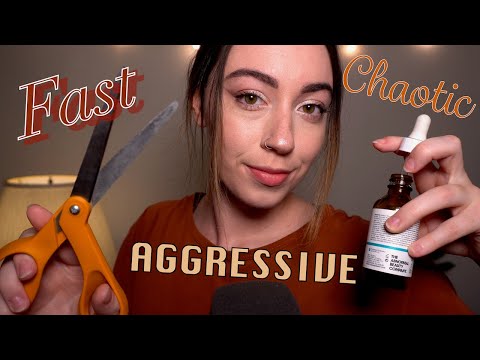 ASMR | Fast, Aggressive, and Chaotic Triggers! (Hand Movements, Mouth Sounds, Scratching)