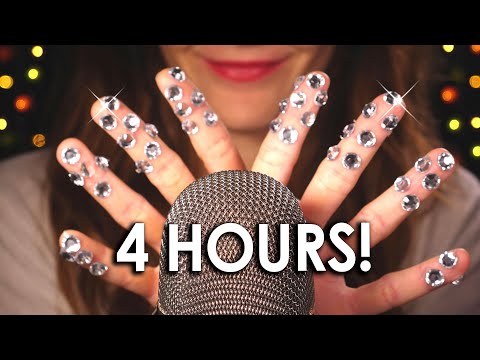 [NO Talking ASMR] RUBBING MICROPHONE with RHINESTONES - 4 HOURS TO FALL ASLEEP
