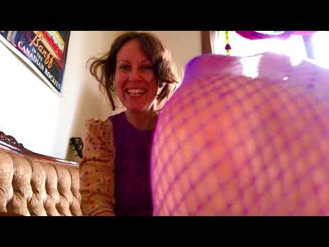 ASMR Purple Fishnet Stockings try-on and & my movies :)