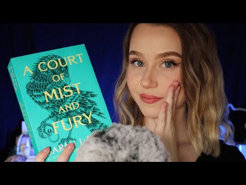 ASMR Close Inaudible Whispering, Mouth Sounds, Page Turning ✨ Reading A Court of Mist and Fury