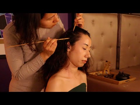 [ASMR] Real Person Binaural Scalp Check Ear to Ear | Face, Neck, & Shoulder Chinese Acupoint Massage