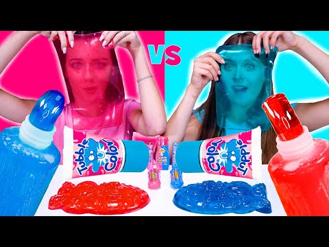 ASMR Pink VS Blue Candy Party | One Color Food Mukbang By LiLiBu