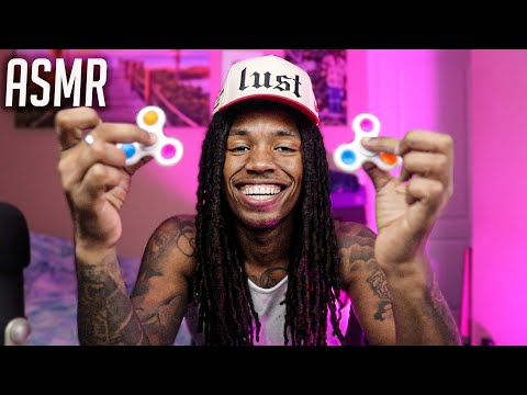 **INSANE ASMR** WITH A FIDGET SPINNER For SLEEP And Relaxation Whispers , Tapping, Soothing