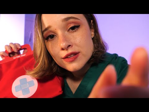 ASMR Night Nurse Takes Care of You in Bed 💕 Wound Care, General Check Up, Crinkly Wooden Tools