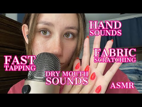 ASMR | dry mouth sounds, fabric scratching, tapping, and hand sounds