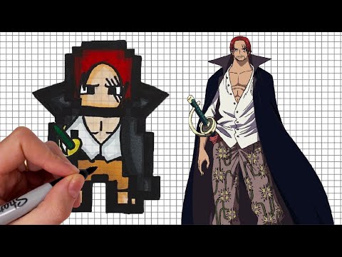Comment Dessiner SHANKS ONE PIECE [Manga - Animé] Pixel Art