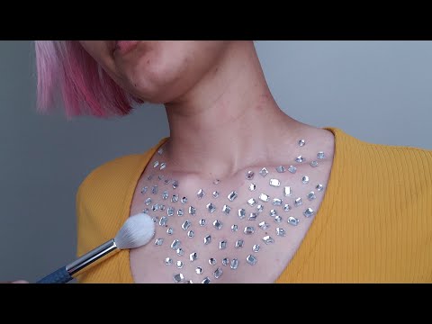 ASMR | Extra Tingly Tapping on Jewels w/ Skin Brushing & Fabric Scratching