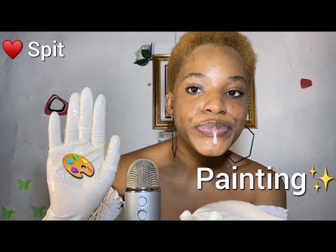 ASMR very MESSY SPIT PAINTING with Lots of Tingles| Mouth Sounds ❤️