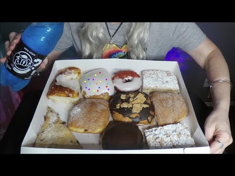 ASMR HUGE Donut Mukbang & Fanta Mystery Flavor Soda | Whispered Ramble, Taste Test/ Food Review