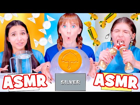 ASMR Clear Food VS Gold Food VS Silver Food Eating Sounds