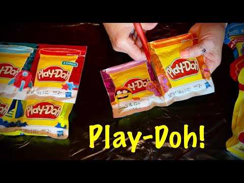 ASMR~ Play-Doh! (Soft Spoken) Comparing Play Dough~ plastic crinkles~ No talking version tomorrow