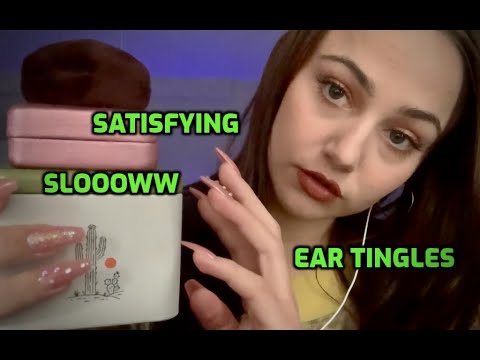 ASMR | Slow Box Triggers | Velvet Sounds, Tapping, Foam Mic Triggers