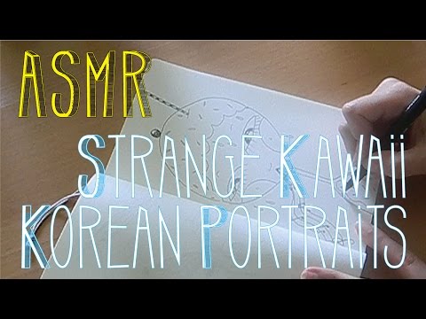 ASMR Strange Kawaii Korean Portraits | Zen Doodles | LITTLE WATERMELON