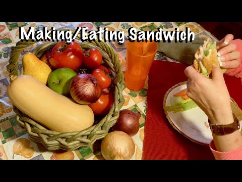 ASMR Special Request (No talking) Make & Eat Turkey sandwhich/Beware mouth sounds!!! LOL! Looped 1X