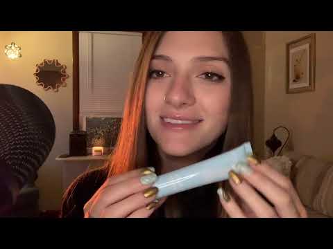 First attempt at ASMR~ whispering, tapping, glass sounds, water sounds, etc*