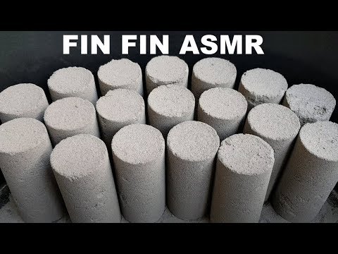 ASMR : Cylinder Sand+Cement Crumble| Dry and Water #201