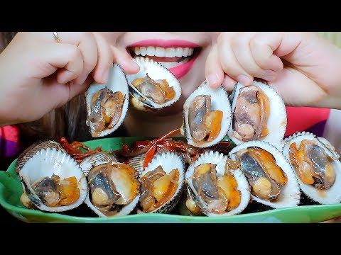 ASMR EATING HAIR CLAMS(ARK CLAM) STIR FRIED WITH GREEN ONION AND CHILI PEPPER | LINH-ASMR 먹방 mukbang