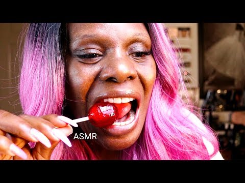 Trying Lollipop Bubble Gum  Treat ASMR (Eating Sounds)