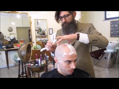 💈 Italian Barber - head shave with warm towel and Massage - No Talking ASMR - 3/5