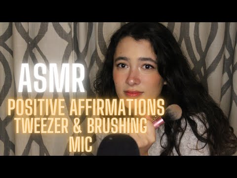 ASMR  ❤ bringing in the positive and taking out the negative *positive affirmations, tweezer. etc.*