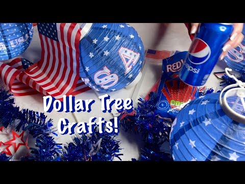 ASMR Dollar Tree Craft! (No talking only) Americana~4th of July Paper lantern crinkles~