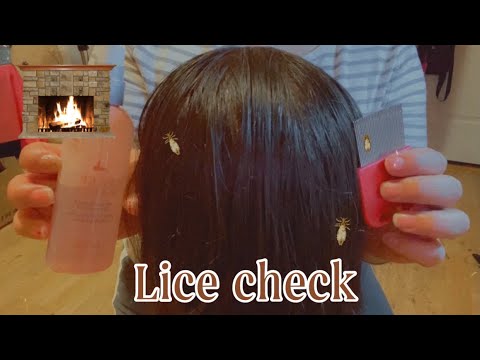 ASMR| Checking your hair for lice while we sit next to the fireplace| Nit picking, crackling wood