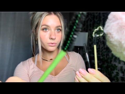 ASMR| Spoolie+ Tweezer Personal Attention Triggers💟(Inaudible Whisper, Measuring, Plucking)