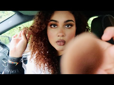 ASMR toxic friend does your make up in the car