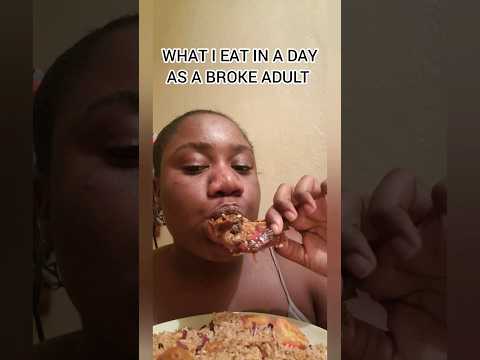 what i eat in a day as a broke adult #vlog #mukbang #shorts