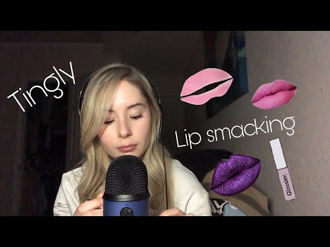 ASMR| Lip Gloss Application | Mouth Sounds | Up-Close