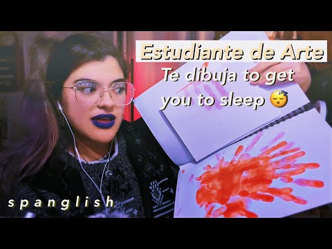 ASMR Roleplay: Estudiante de Arte cansada te dibuja while you practice English 🎨 💁‍♀️ Spanglish