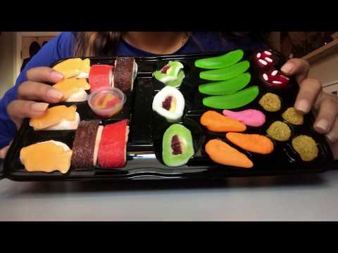 ASMR candy sushi tapping
