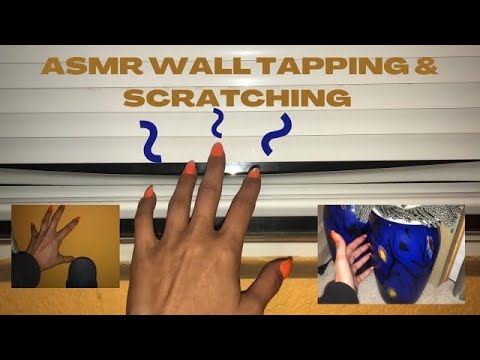 ASMR wall, blinds & glass scratching & tapping ( with blue yeti mic 🎙)  no talking